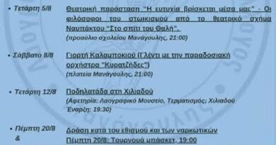 Πλούσιο πρόγραμμα καλοκαιρινών εκδηλώσεων από το Σύλλογο Μανάγουλης